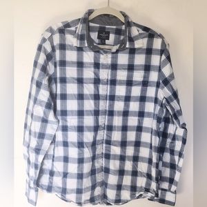 American Eagle Men's 100%cotton long sleeve button down shirt Size Large